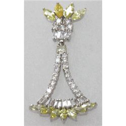 Natural 5.31g CZ Pendant .925 Sterling Silver