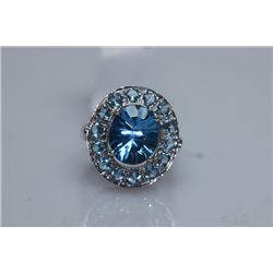 35.30 CTW BLUE TOPAZ RING .925 STERLING SILVER