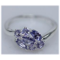 12.05 CTW TANZANITE RING .925 STERLING SILVER