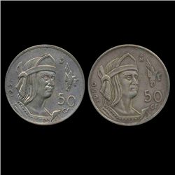 1950-51 Mexico 50c 2pcs AU (COI-8644)