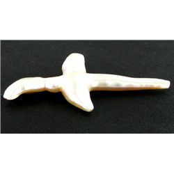 White Saltwater Pearl Cultured Cross Pendant (JEW-2581)