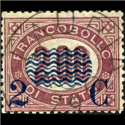 1878 Scarce Italy 2c Overprint Stamp (STM-1210)
