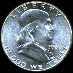 1960 Franklin Silver Half MS65/66 Full Bell Lines (COI-10472)