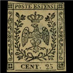 1852 Modena 25c Stamp (STM-0986)