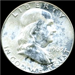 1963D Franklin Half MS64+/65+ Full Bell Lines (COI-11351)