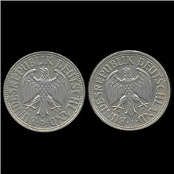 1964D/J Germany 1 Mark Hi Grade Scarce 2 Pcs (COI-8163)