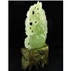 Image 2 : Chinese Handcarved Jade Pears on Base (DEC-860)