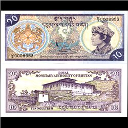 1981 Buthan 10 Ngultrum Note Crisp Unc (CUR-06797)