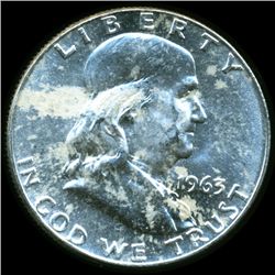 1963D Franklin Half MS64/65 FBL Underweight ERROR (COI-10552)