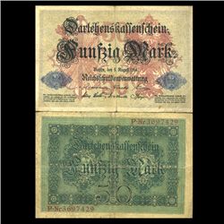 1914 Germany 50 Mark Note Hi Grade Very Scarce (CUR-05663)