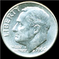 1960D FDR Silver 10c MS64 Full Bands (COI-11660)