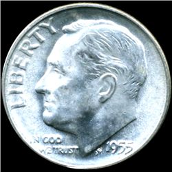 1955S FDR Silver 10c MS64/65 Full Bands (COI-11517)