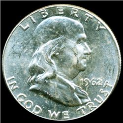 1962 Franklin Half MS64/65 Scarce Overweight ERROR (COI-11239)
