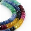 Image 2 : 75ct HiGrade Multi-clr Sapphire Ruby Emerald Bead Strand (JEW-4267)