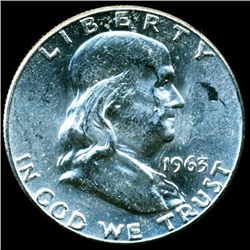 1963 Franklin Half MS63/64 FBL Scarce Underweight ERROR (COI-11286)