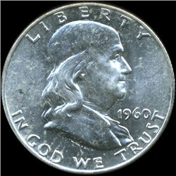 1960D Franklin Silver Half MS64/65 Full Bell Lines (COI-10565)