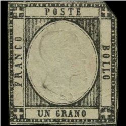 1861 Scarce Italy Neapolitan 1g Stamp Mint NG (STM-1156)
