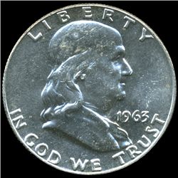 1963D Franklin Silver Half MS64/65 FBL  (COI-10603)