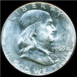 1963 Franklin Half MS64/65 Scarce Underweight ERROR (COI-11281)