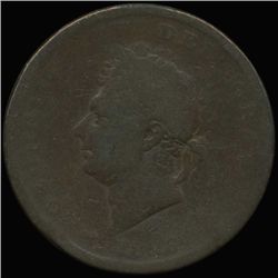 1826 British George IV Penny Circulated (COI-7202)