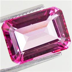 10.11ct Mystic Pink Topaz Emerald Cut Brazil (GEM-48554)