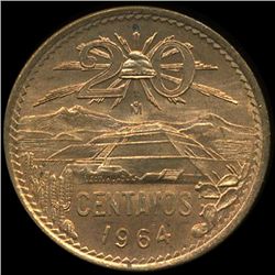 1964 Mexico 20c MS65+ (COI-10053)