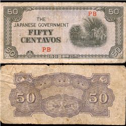 1943 Japan Philippines Occ. 50c Circulated (CUR-07361)