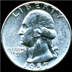 1957 Washington 25c MS64/65 Underweight ERROR (COI-12101)