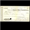 1880 Yonkers NY Water Board Bank Draft (COI-3264)