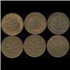 Image 1 : 1958-63 Germany 2pf AU/UNC 6Pcs. (COI-9814)