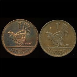 1952 Ireland 1p AU/Unc 2pcs (COI-10181)