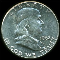 1962 Franklin 50c MS64/65 FBL Double Die & Weight Errors (COI-10525)