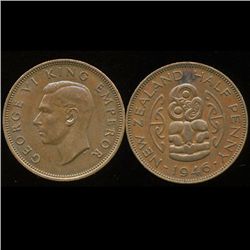 1946 New Zealand 1/2p UNC (COI-10197)