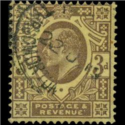 1911 Britain Edward 3p Stamp (STM-0788)