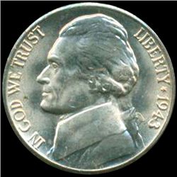 1943S/S Jefferson 5c MS65/66 Double Die Error (COI-12727)