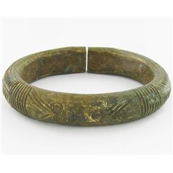1095ct Antique African Tribal HEAVY Bronze Cuff Bracelet (ANT-2116)