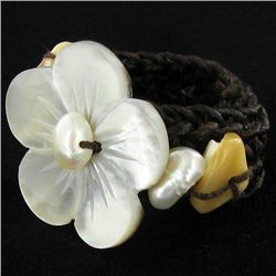 Handcrafted Crocheted MOP Ring (JEW-4402)