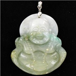 300ct HEAVY Burma Jade Buddha Pendant (ANT-2083)