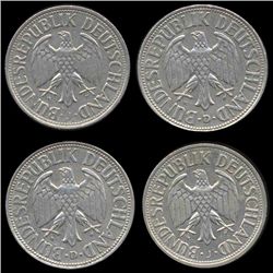 1967D/J Germany 1 Mark Hi Grade Scarce 4 Pcs (COI-8171)