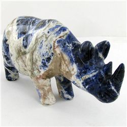 274gm Carved Lapis Rhino (MIN-001860)