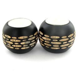 Mango Wood Candle Holder Pair (DEC-784)