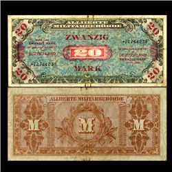 1944 Germany WW2 Allied 20 Mark Better Grade No F (CUR-06644)