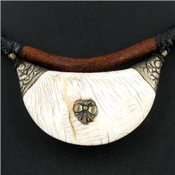 Tibet Shell Agate Bead Nickel Necklace (JEW-3279)