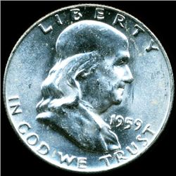 1959D Franklin Half MS64+/65+ FBL (COI-11198)