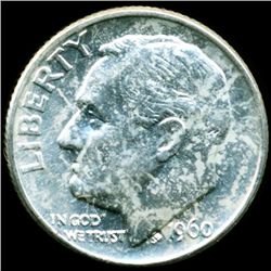 1960D FDR Silver 10c MS64 Full Bands (COI-11670)