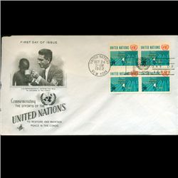 1962 UN First Day 4 Block Postal Cover (STM-2380)