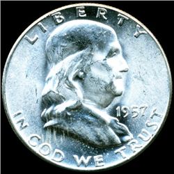 1957 Franklin Half MS64/65 FBL (COI-11159)