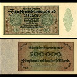 1923 Germany 500,000 Mark Note Crisp Unc (CUR-06659)