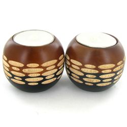 Mango Wood Candle Holder Pair (DEC-765)