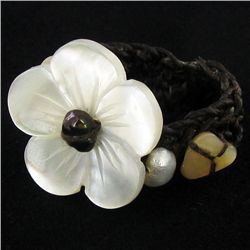 Handcrafted Crocheted MOP Ring (JEW-4403)